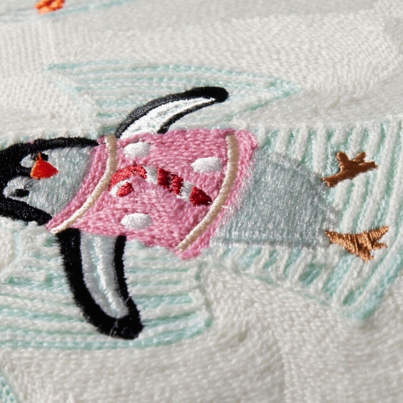 Embroidered Snow Angels Pillow - Picture 6 of 11